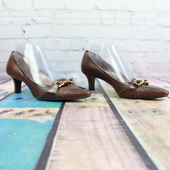 Circa Joan & David Pointed Toe Kitten Heels Sz 7 M - Picture 3 of 9